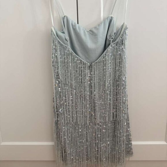ASOS DESIGN Petite Sequin Fringe Mini Dress – Size L (8) – Excellent Condition - Picture 3 of 3